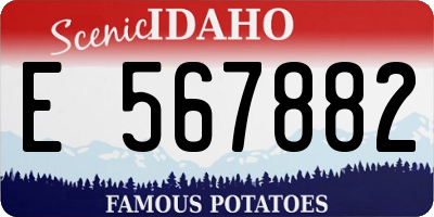 ID license plate E567882