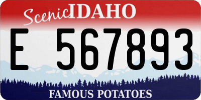 ID license plate E567893
