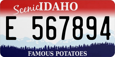 ID license plate E567894
