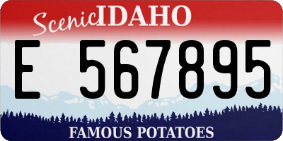 ID license plate E567895