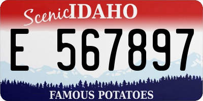 ID license plate E567897