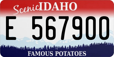 ID license plate E567900