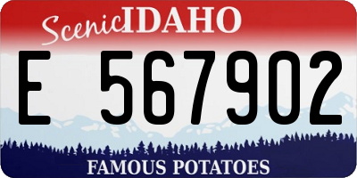 ID license plate E567902