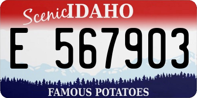 ID license plate E567903