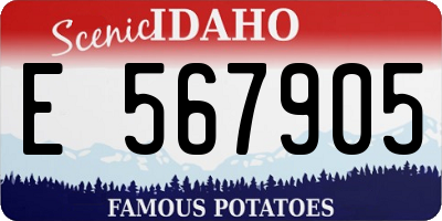 ID license plate E567905