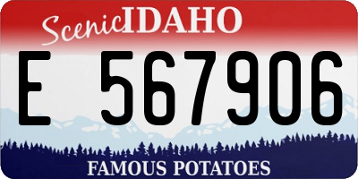 ID license plate E567906