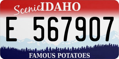ID license plate E567907