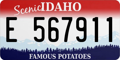 ID license plate E567911