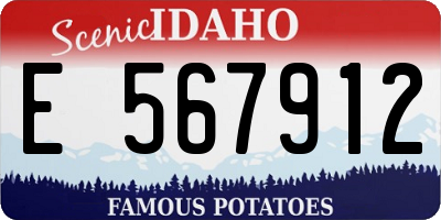 ID license plate E567912