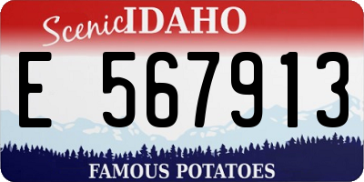 ID license plate E567913