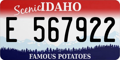 ID license plate E567922
