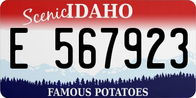 ID license plate E567923