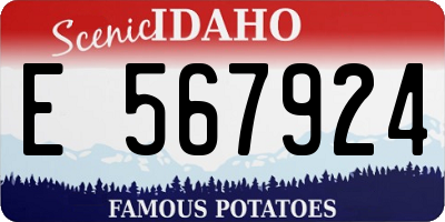 ID license plate E567924