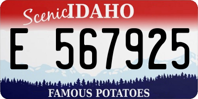 ID license plate E567925