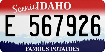 ID license plate E567926