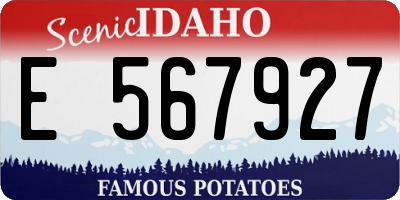 ID license plate E567927