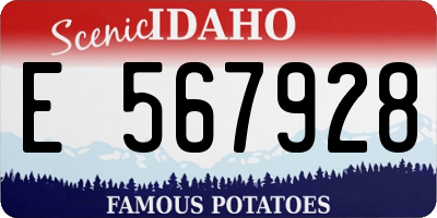 ID license plate E567928