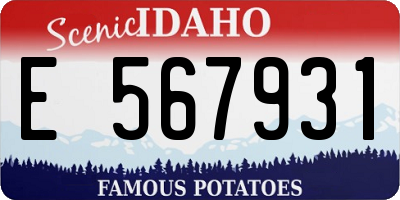 ID license plate E567931