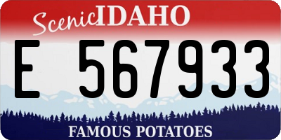 ID license plate E567933