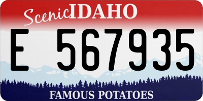 ID license plate E567935