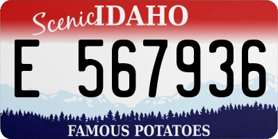 ID license plate E567936