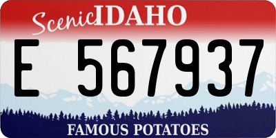 ID license plate E567937