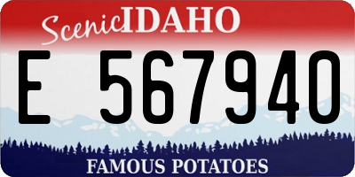 ID license plate E567940