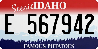 ID license plate E567942