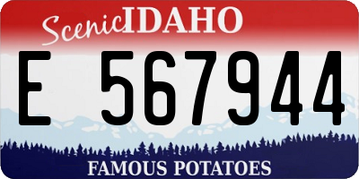 ID license plate E567944