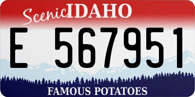 ID license plate E567951