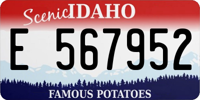 ID license plate E567952