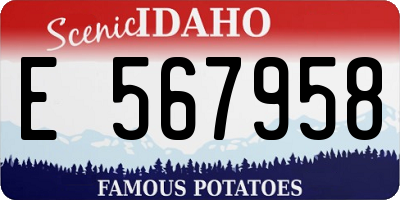 ID license plate E567958