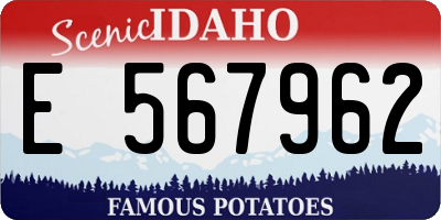 ID license plate E567962