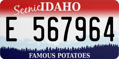 ID license plate E567964