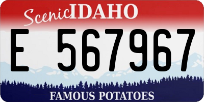 ID license plate E567967
