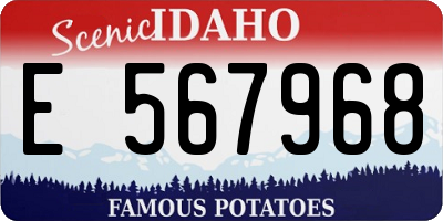 ID license plate E567968