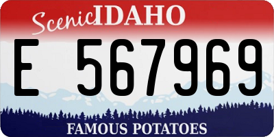 ID license plate E567969