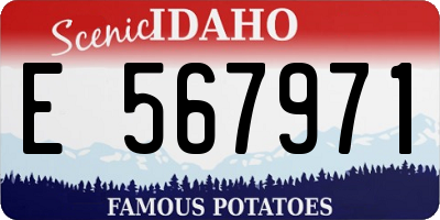 ID license plate E567971