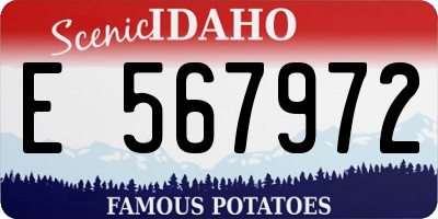 ID license plate E567972