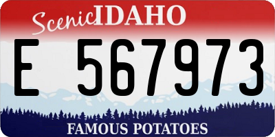 ID license plate E567973
