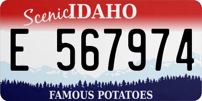 ID license plate E567974