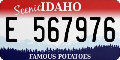 ID license plate E567976