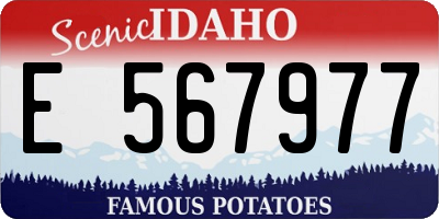 ID license plate E567977