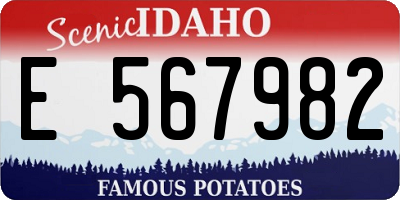 ID license plate E567982