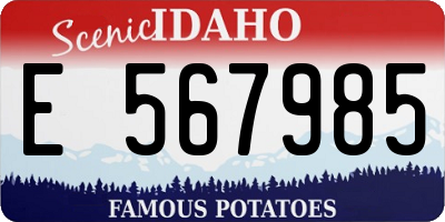ID license plate E567985