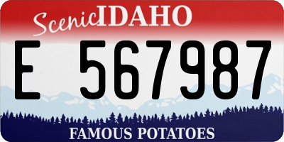 ID license plate E567987