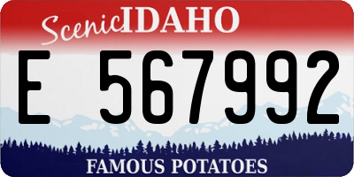 ID license plate E567992