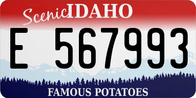 ID license plate E567993