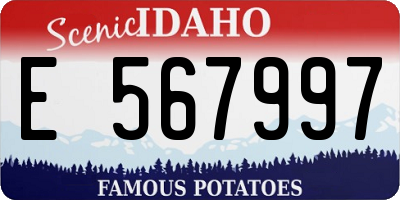 ID license plate E567997