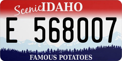 ID license plate E568007